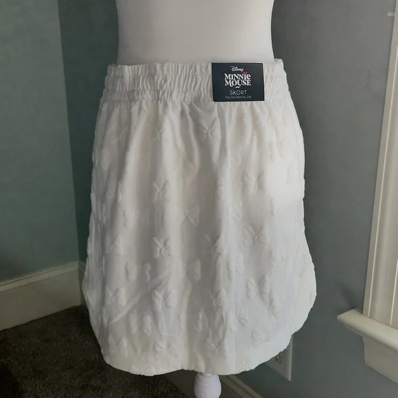 NWT Disney Ivory Mini Skirt with Bow Motif For Minnie Mouse - Picture 2 of 10